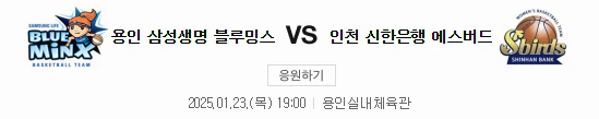 스포츠중계 빠른티비 삼성생명 신한은행